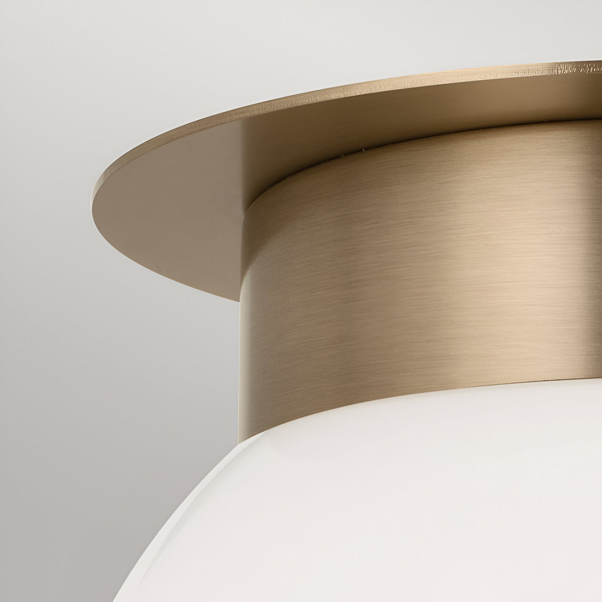 Albers 1 Light Opal Glass Globe Flush Ceiling Light - Champagne