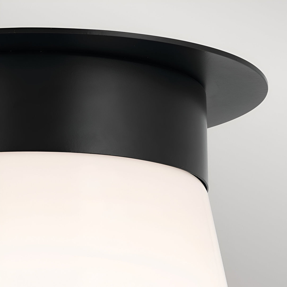 Albers 1 Light Opal Glass Flush Ceiling Light - Black