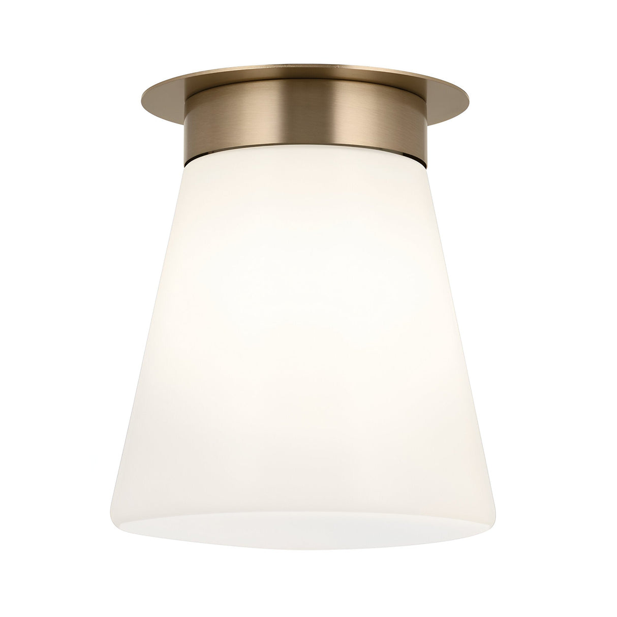 Albers 1 Light Opal Glass Flush Ceiling Light - Champagne