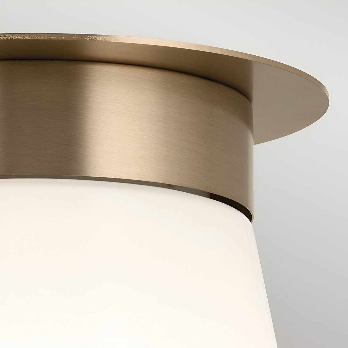 Albers 1 Light Opal Glass Flush Ceiling Light - Champagne