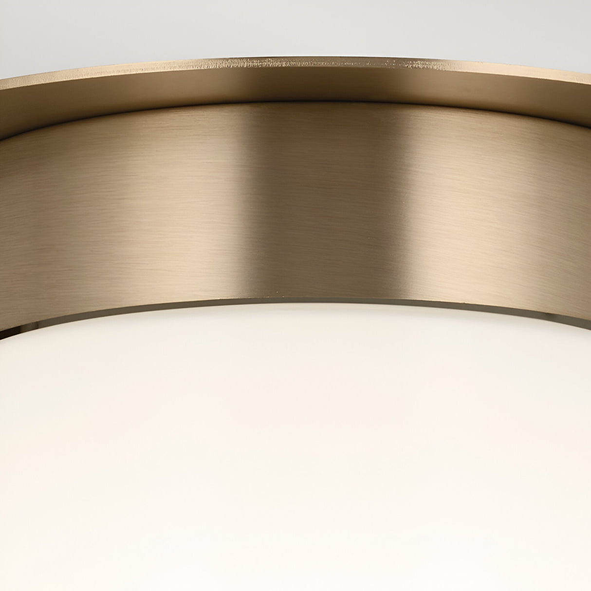 Albers 1 Light Opal Glass Flush Ceiling Light - Champagne