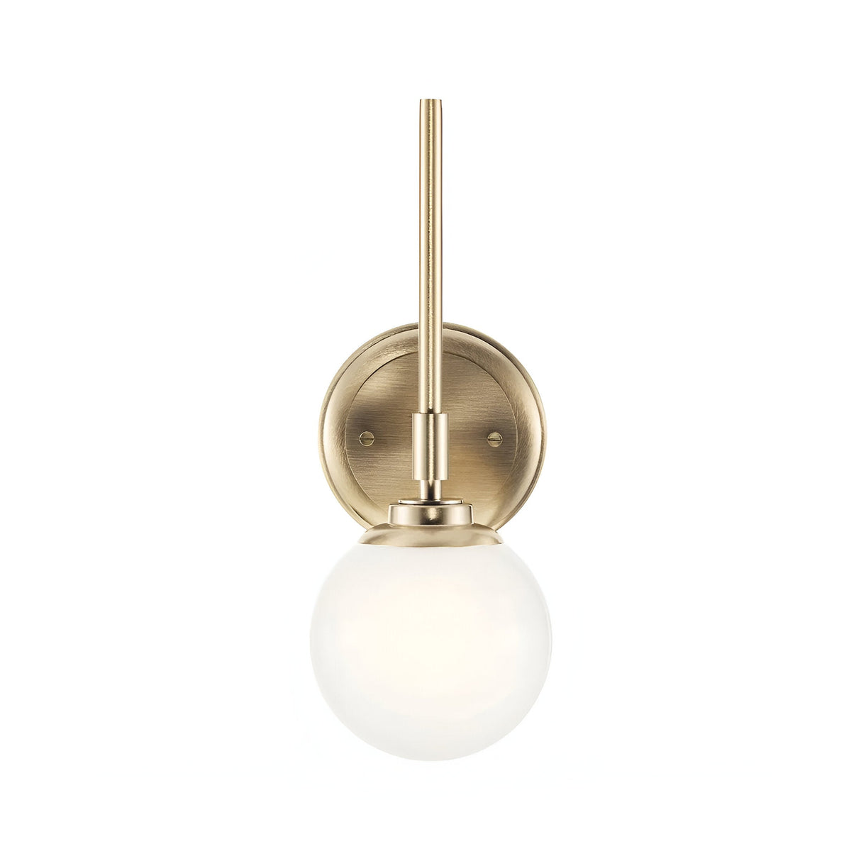 Benno 1 Light Bathroom Opal Glass Wall Light - Champagne