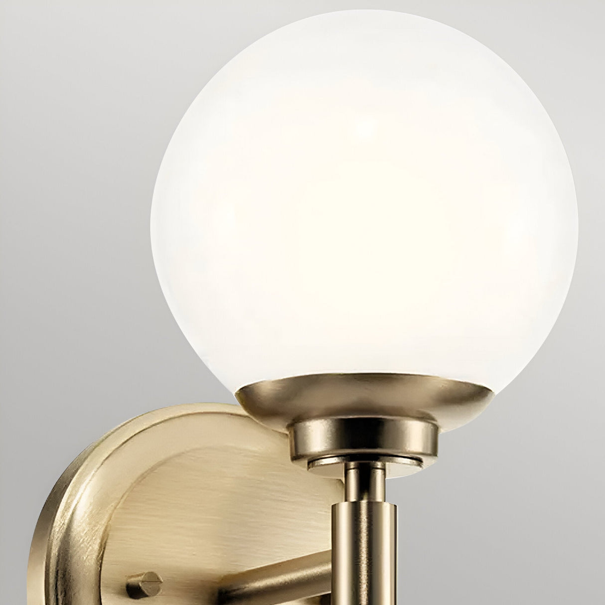 Benno 1 Light Bathroom Opal Glass Wall Light - Champagne