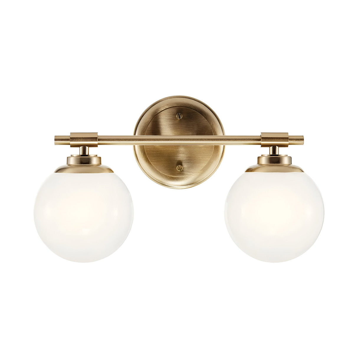 Benno 2 Light Bathroom Opal Glass Wall Light - Champagne