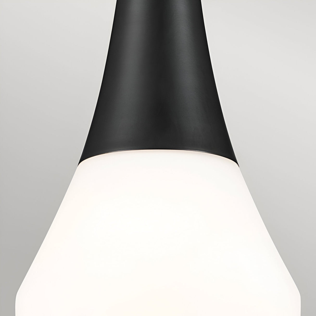 Deela 1 Light Opal Glass Pendant - Black