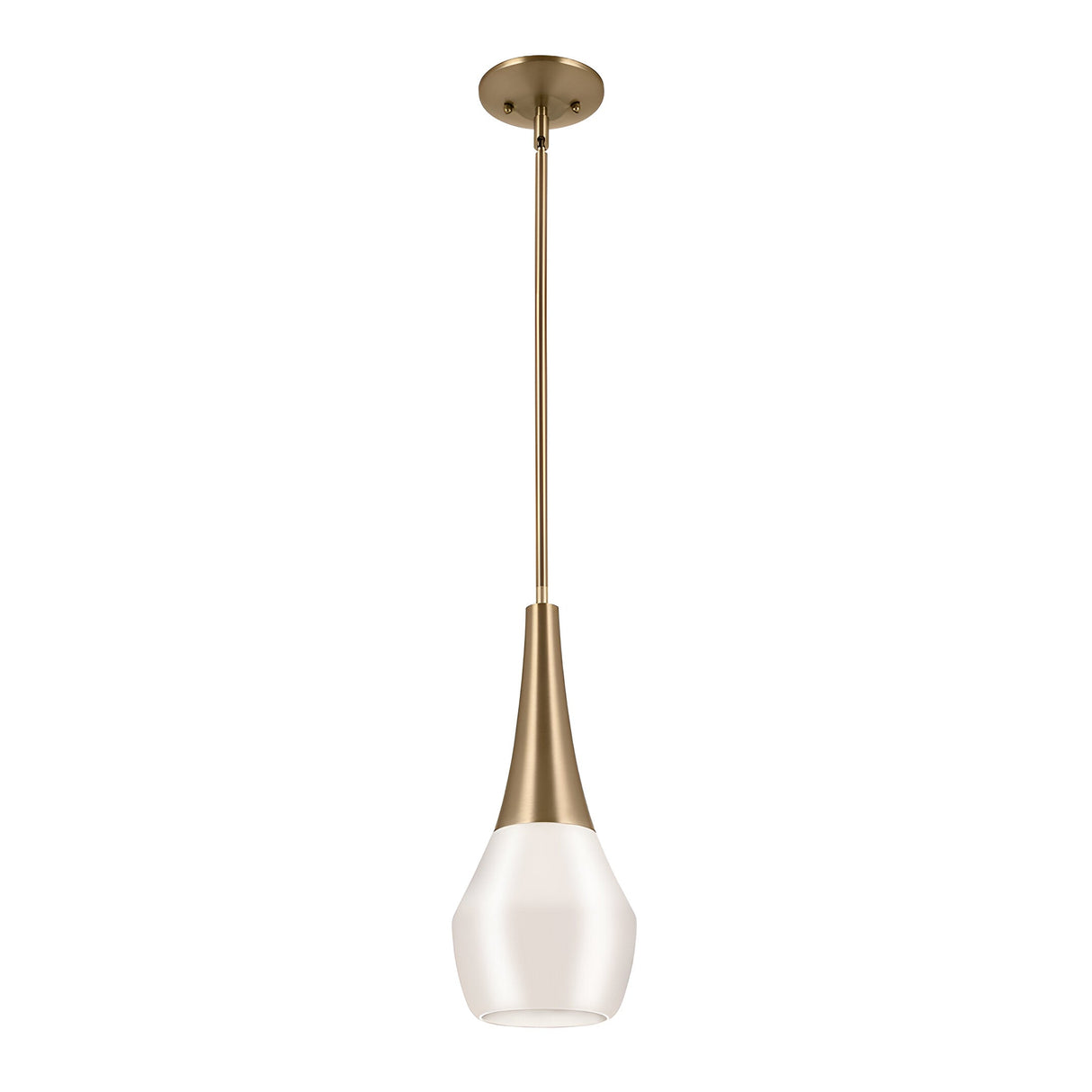 Deela 1 Light Opal Glass Pendant - Champagne