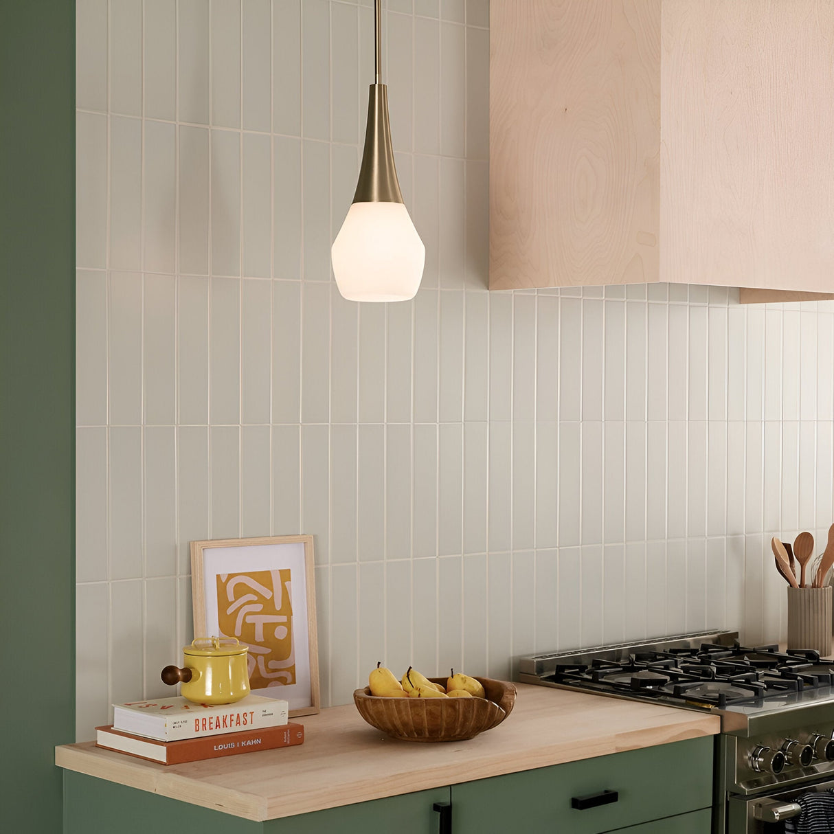 Deela 1 Light Opal Glass Pendant - Champagne