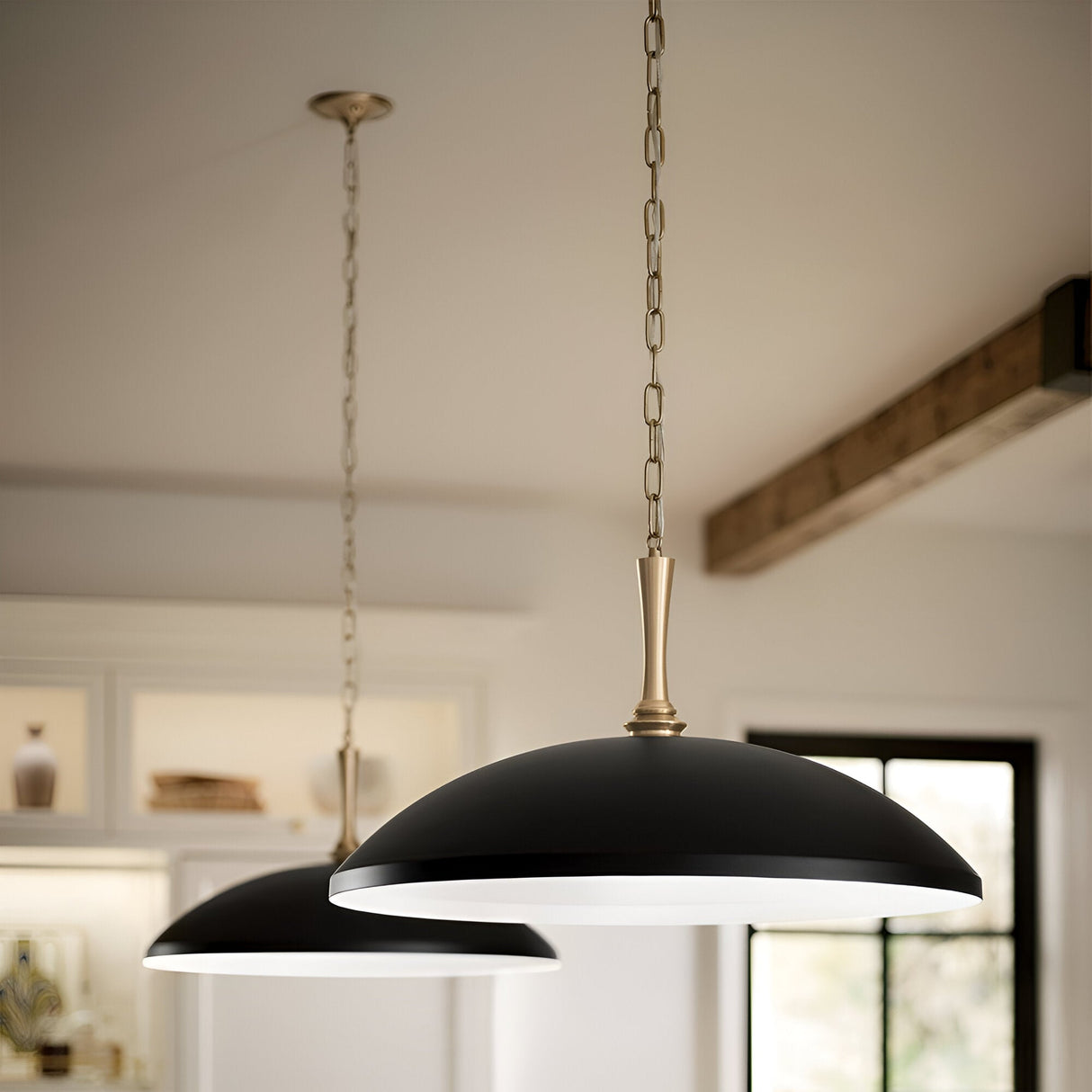 Delarosa 1 Light Pendant - Black/Champagne