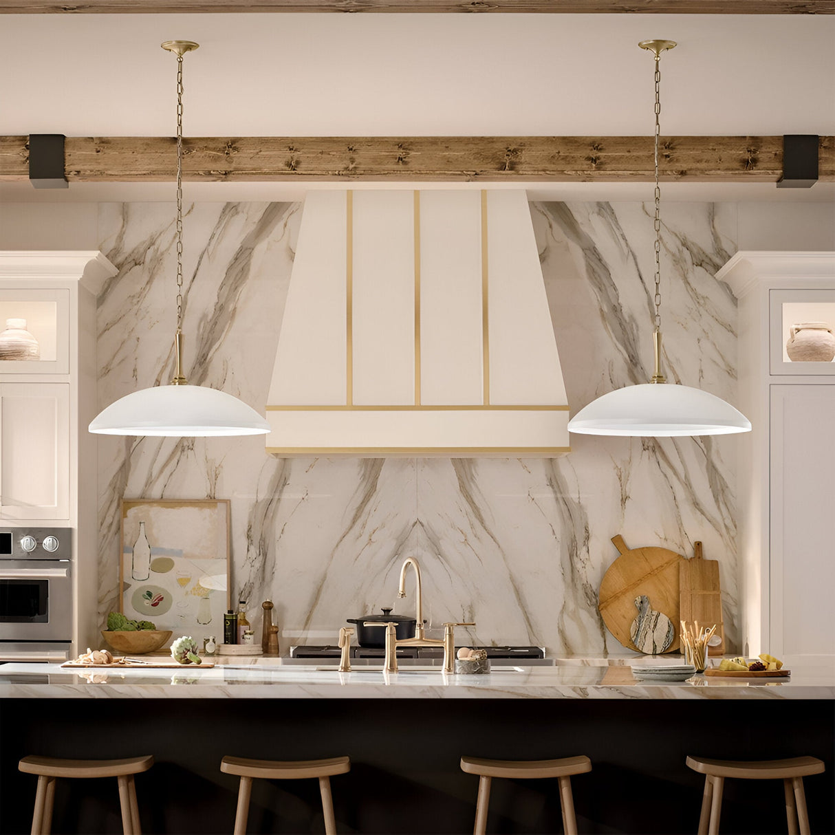 Delarosa 1 Light Pendant - White//Champagne