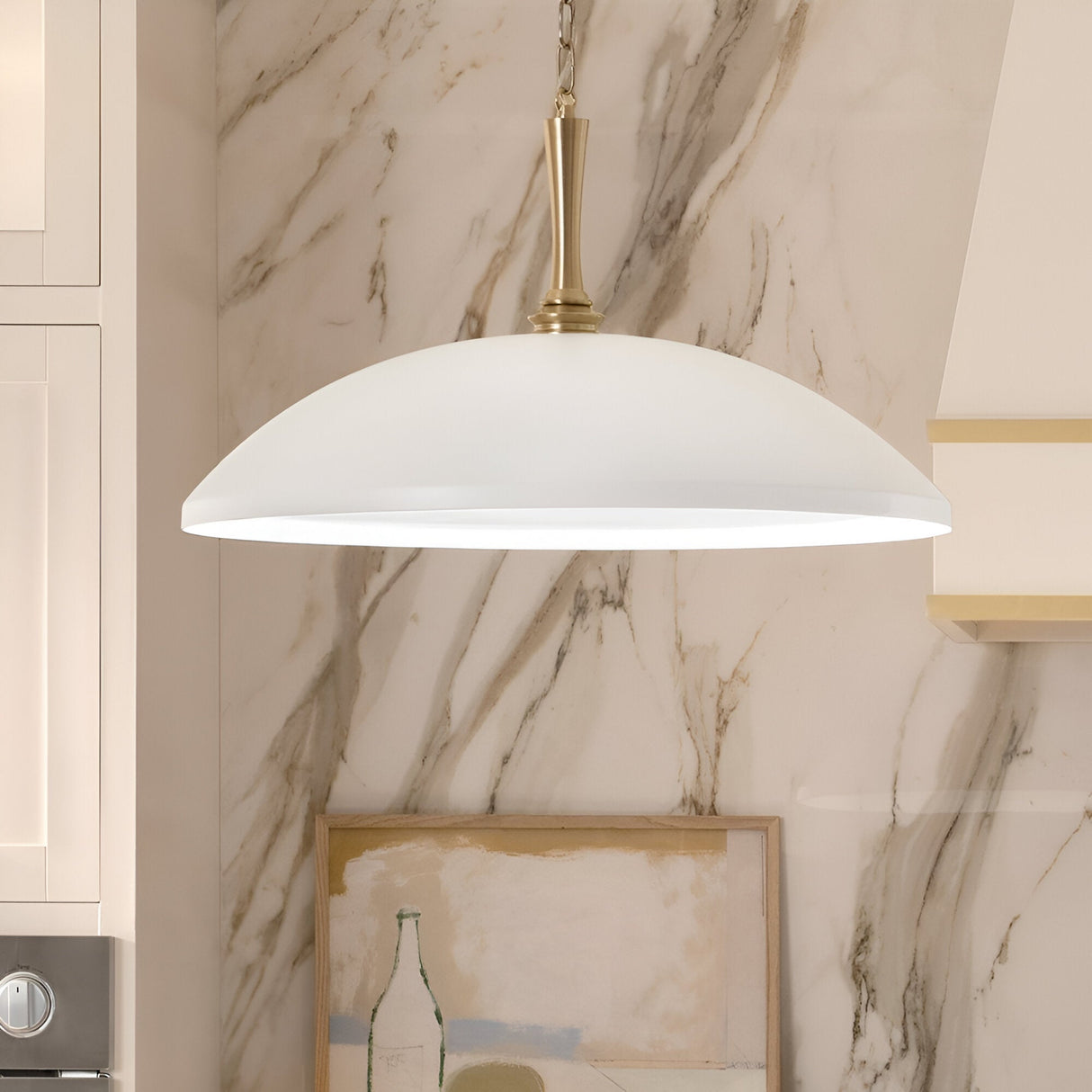Delarosa 1 Light Pendant - White//Champagne