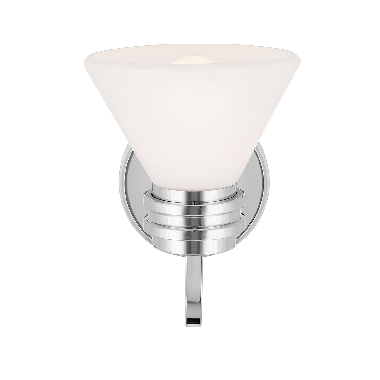 Farum 1 Light Bathroom Opal Glass Wall Light - Polished Chrome
