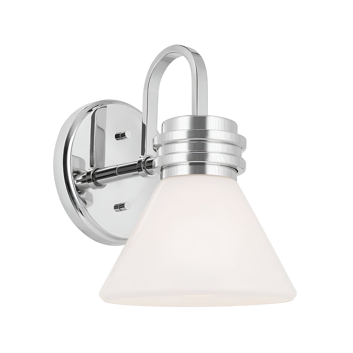 Farum 1 Light Bathroom Opal Glass Wall Light - Polished Chrome