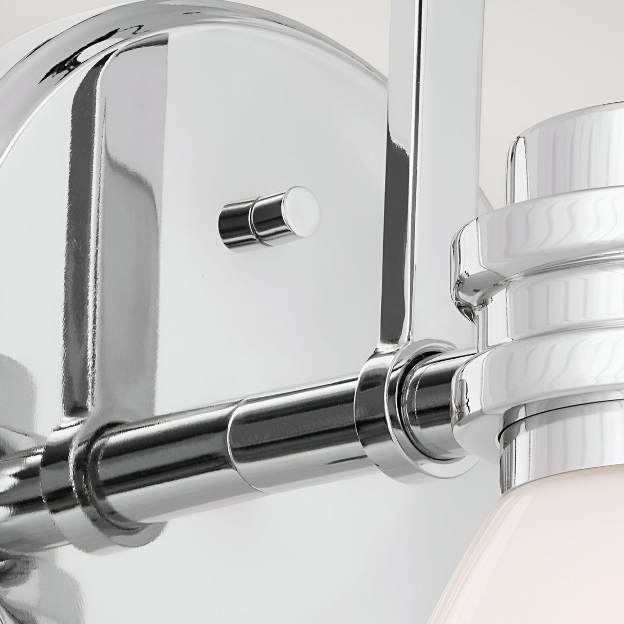 Farum 1 Light Bathroom Opal Glass Wall Light - Polished Chrome