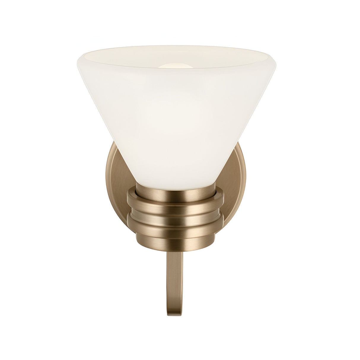 Farum 1 Light Bathroom Opal Glass Wall Light - Champagne