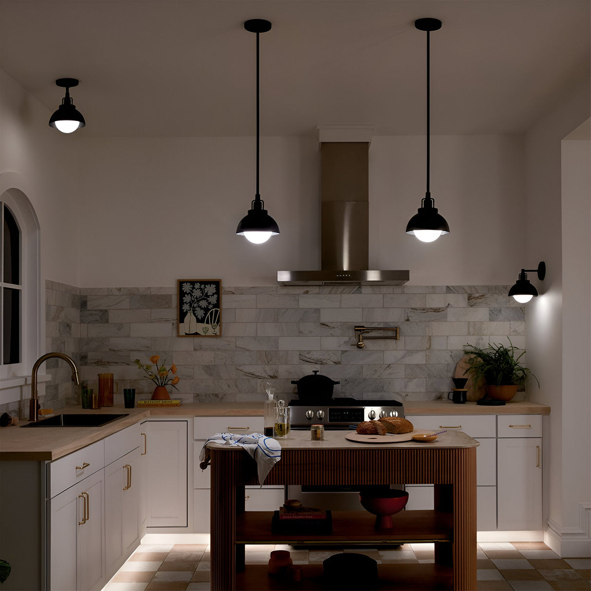 Niva 1 Light Convertible Wall Light & Pendant - Black