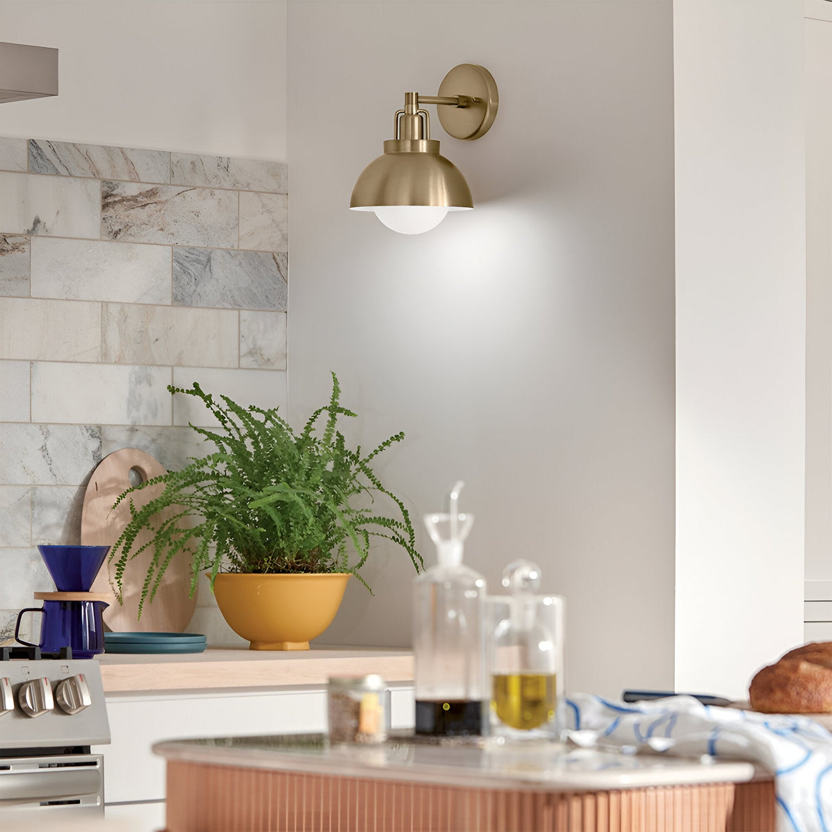 Niva 1 Light Convertible Wall Light & Pendant - Champagne