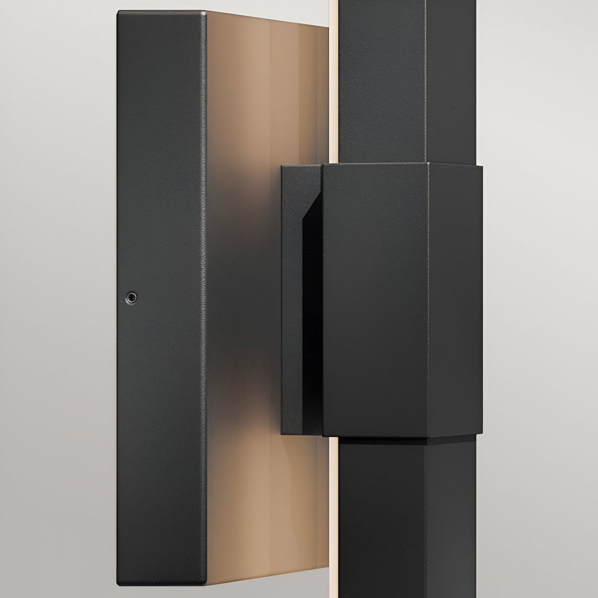 A close-up of the Nocar LED Outdoor Large Wall Light 39W 3000K in Black, featuring a minimalist rectangular design against a light gray background—ideal for modern exterior lighting needs.