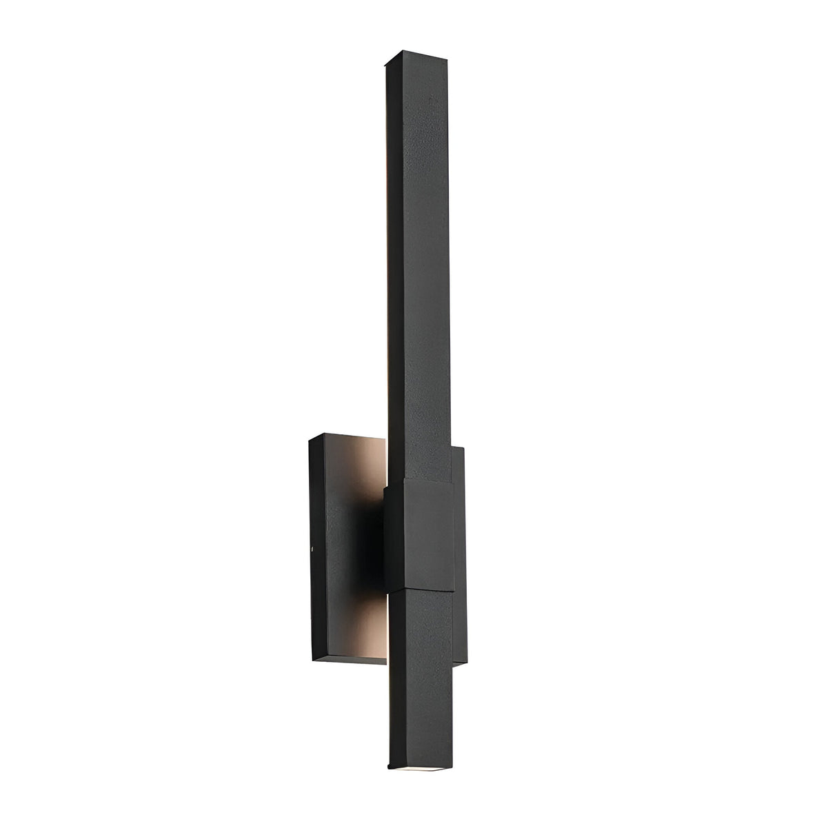 The Nocar LED Outdoor Medium Wall Light 20W 3000K in black features a modern, vertical design with a rectangular base and slim LED fixture—ideal for contemporary patio or outdoor wall lighting. Photographed against a white background.