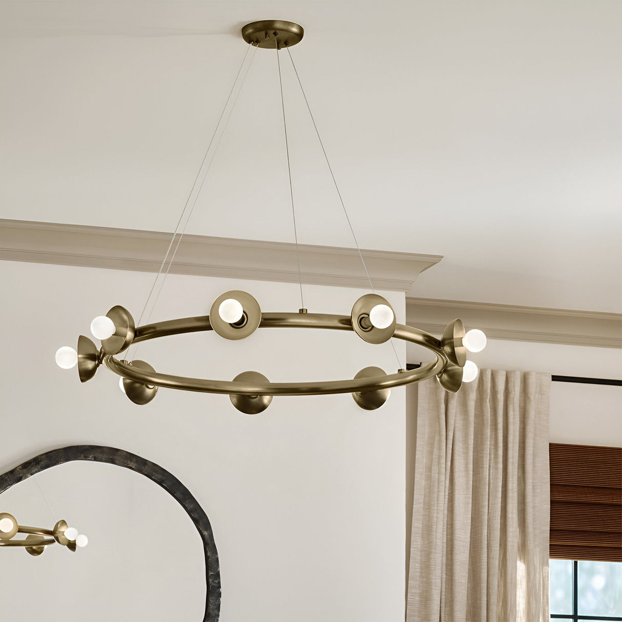 Palta 10 Light Circular Suspension - Satin Black