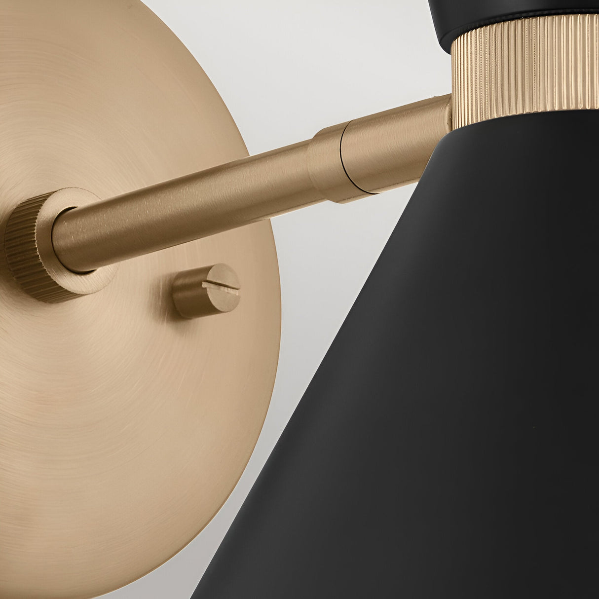 Phix 2 Light Wall Light - Black/Brass