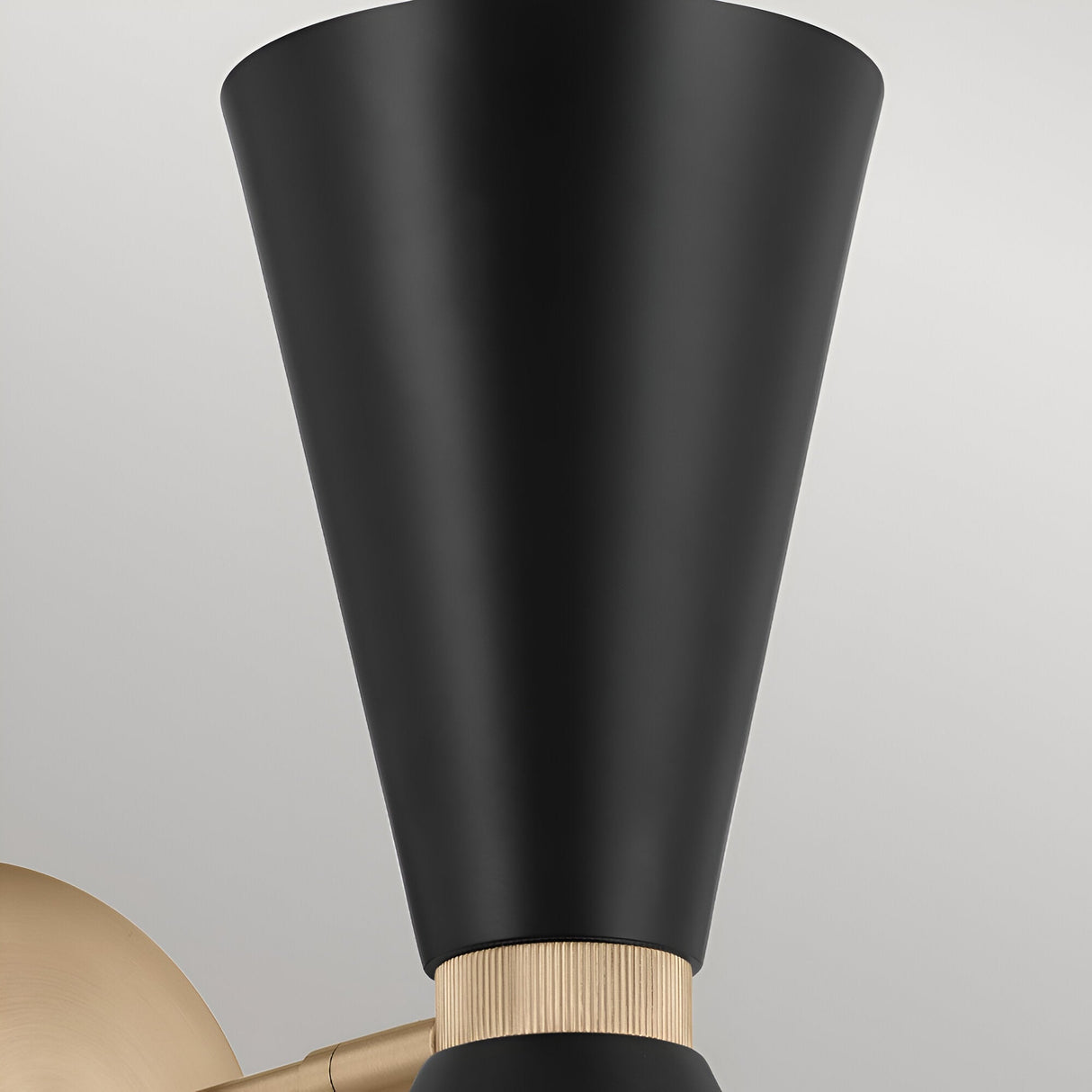 Phix 2 Light Wall Light - Black/Brass