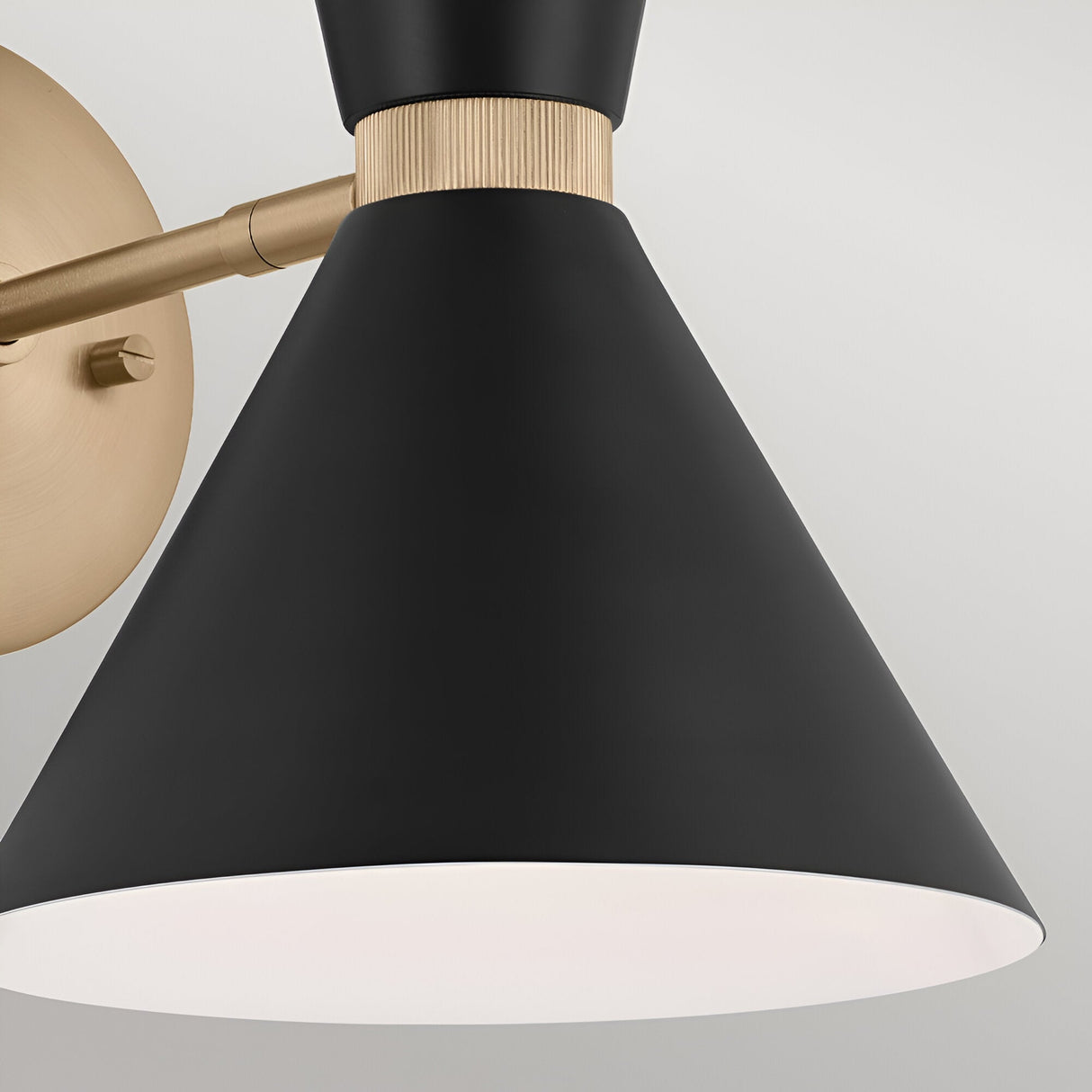 Phix 2 Light Wall Light - Black/Brass