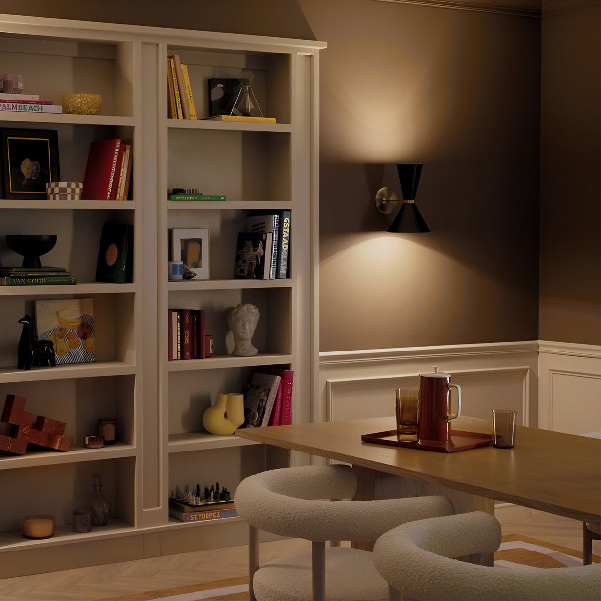 Phix 2 Light Wall Light - Black/Brass