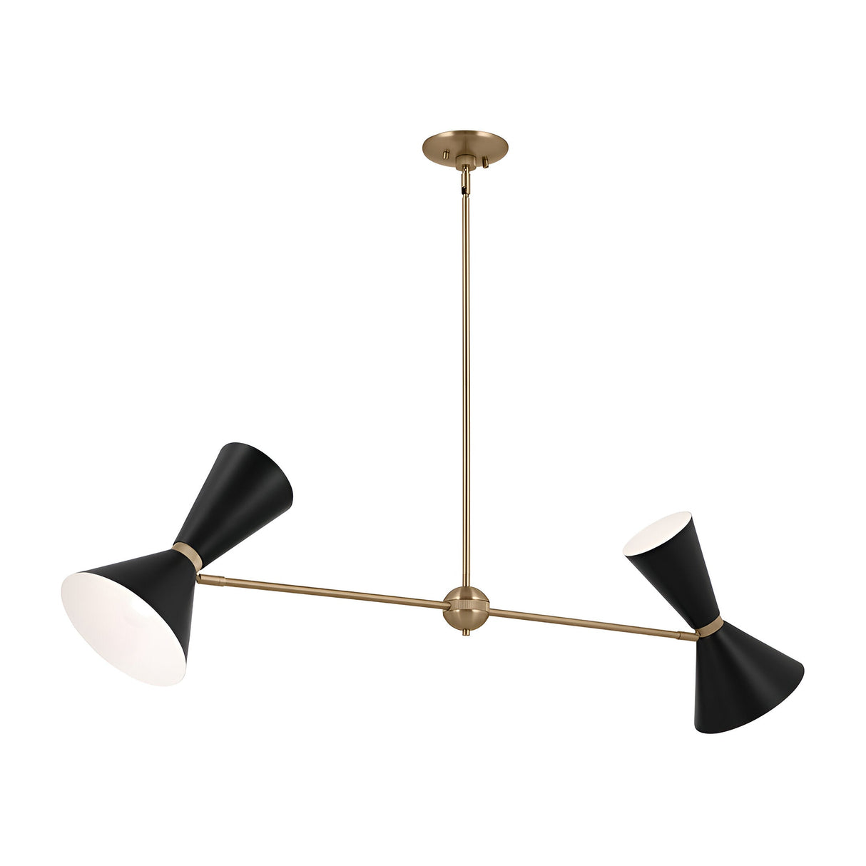 Phix 4 Light Linear Suspension - Black/Brass
