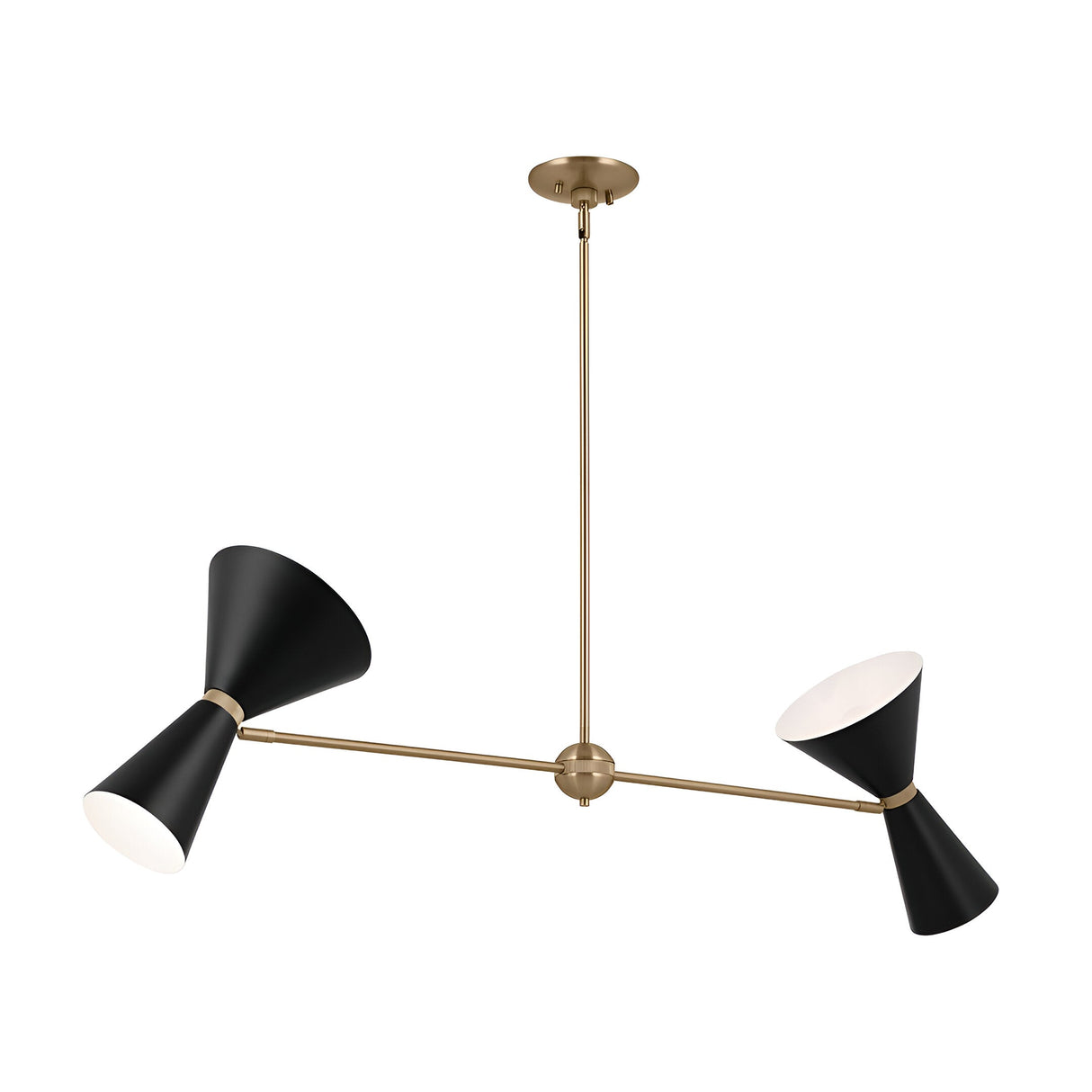 Phix 4 Light Linear Suspension - Black/Brass