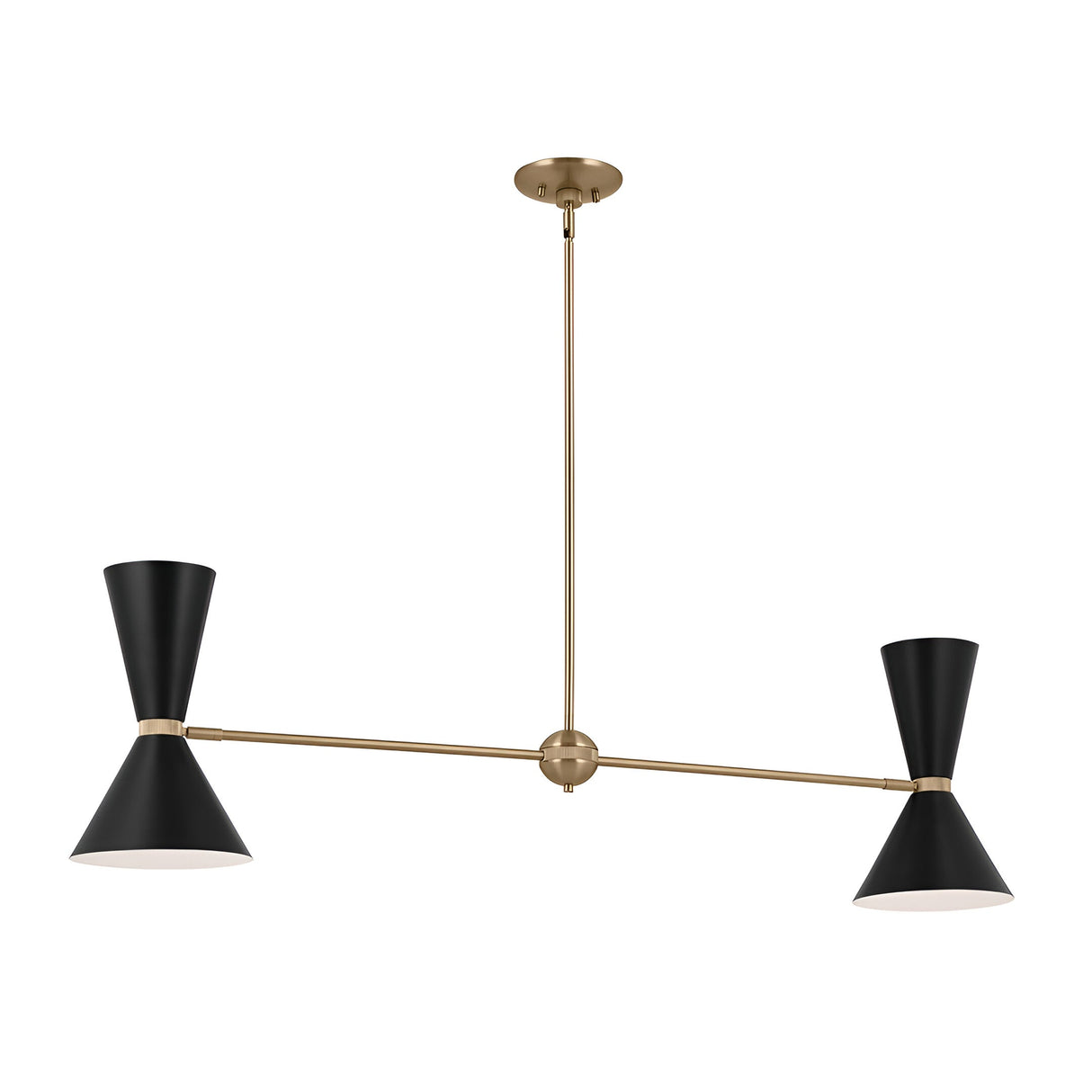 Phix 4 Light Linear Suspension - Black/Brass