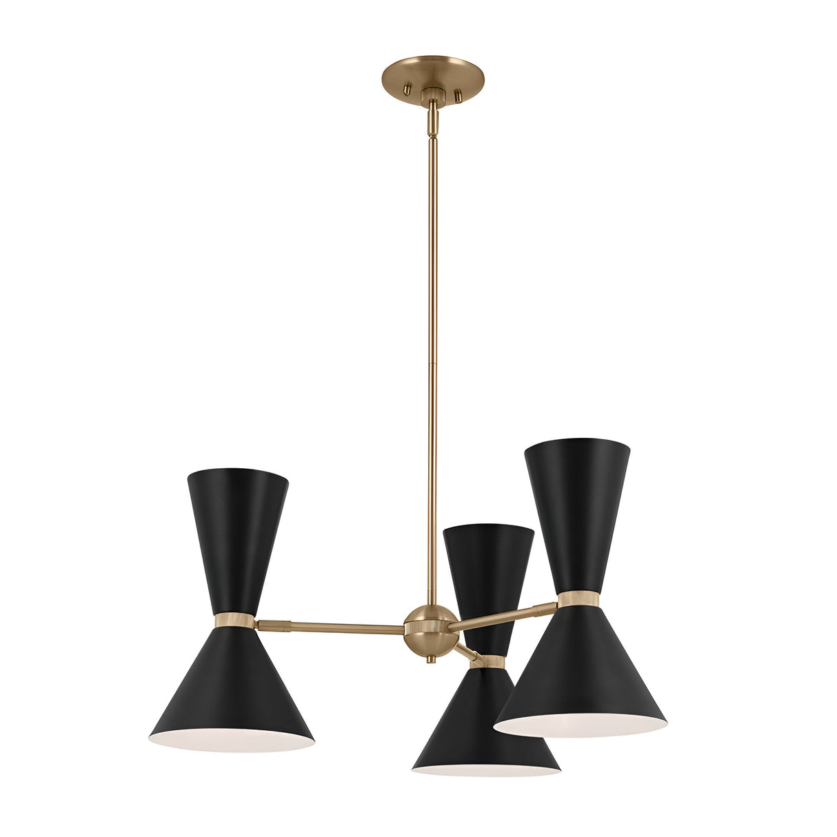 Phix 6 Light Chandelier - Black/Brass
