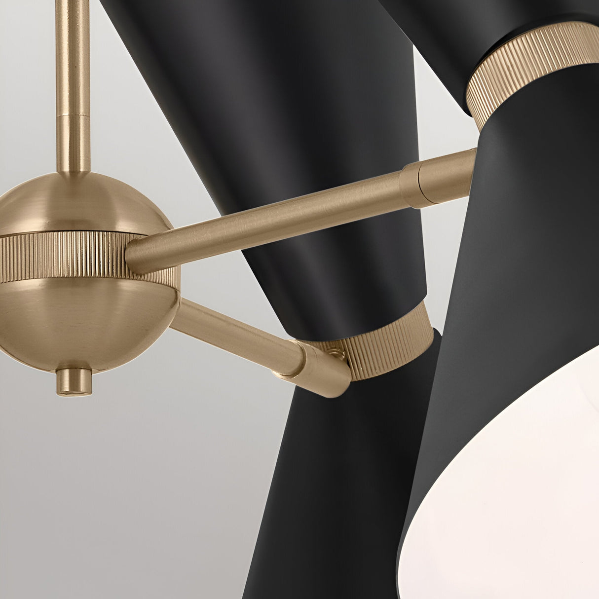 Phix 6 Light Chandelier - Black/Brass