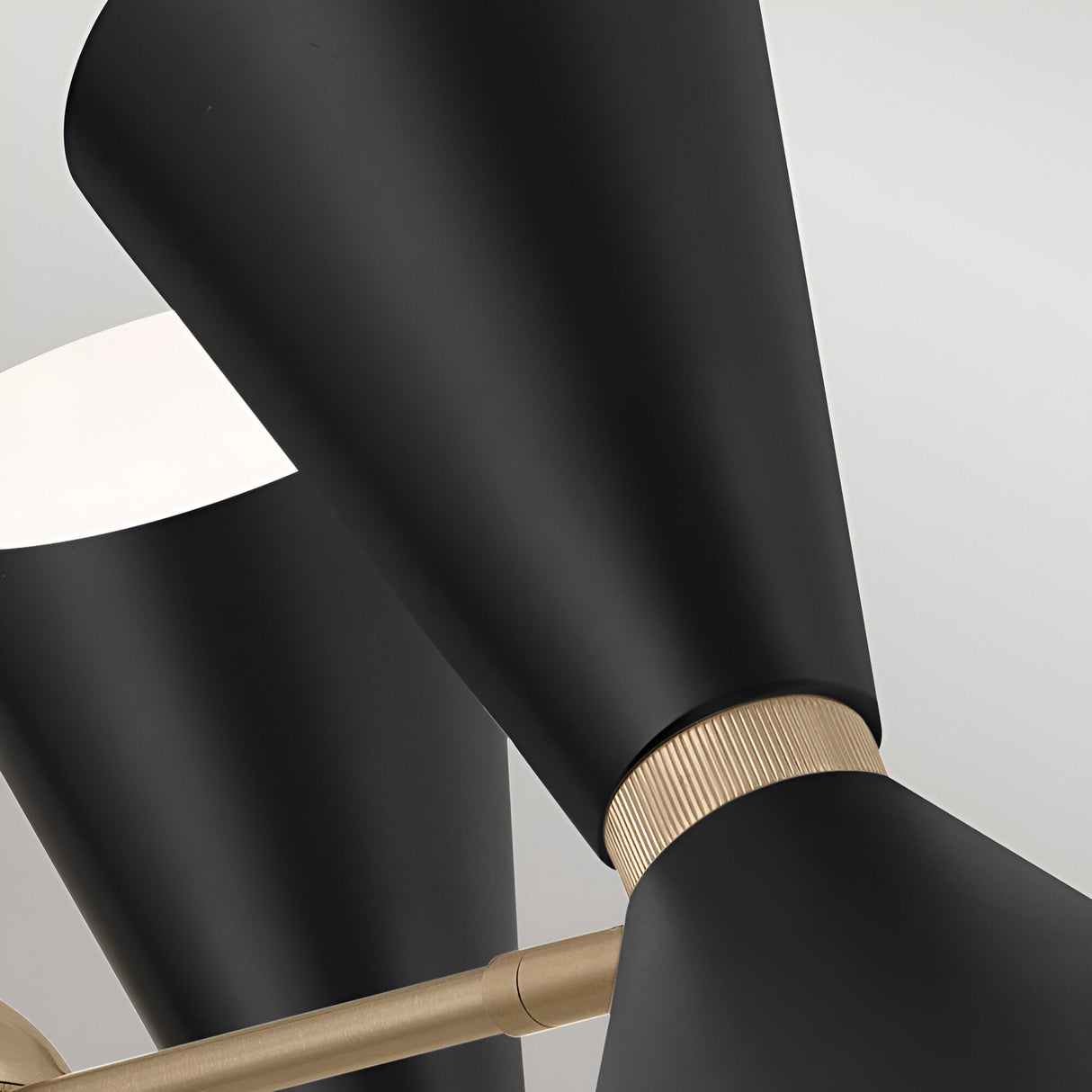 Phix 6 Light Chandelier - Black/Brass