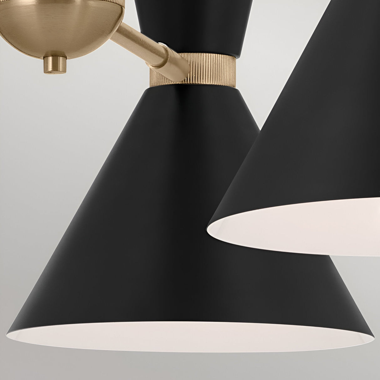 Phix 6 Light Chandelier - Black/Brass