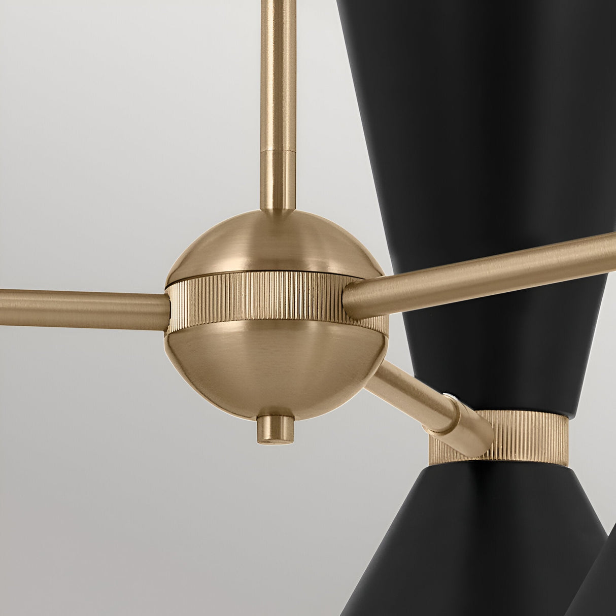 Phix 6 Light Chandelier - Black/Brass