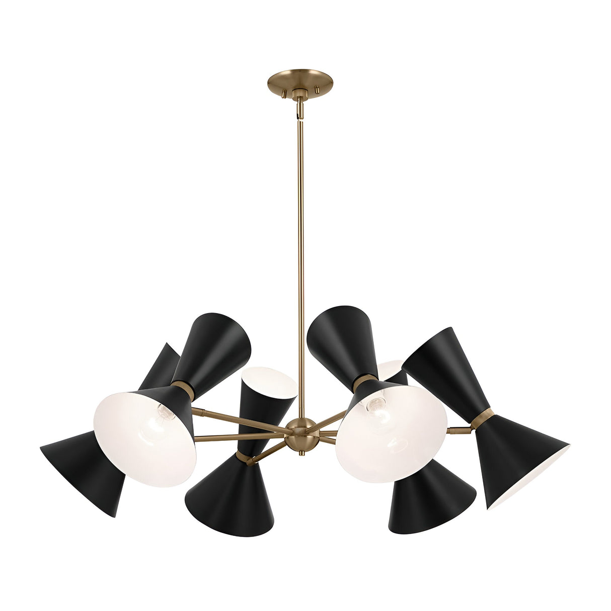 Phix 12 Light Chandelier - Black/Brass