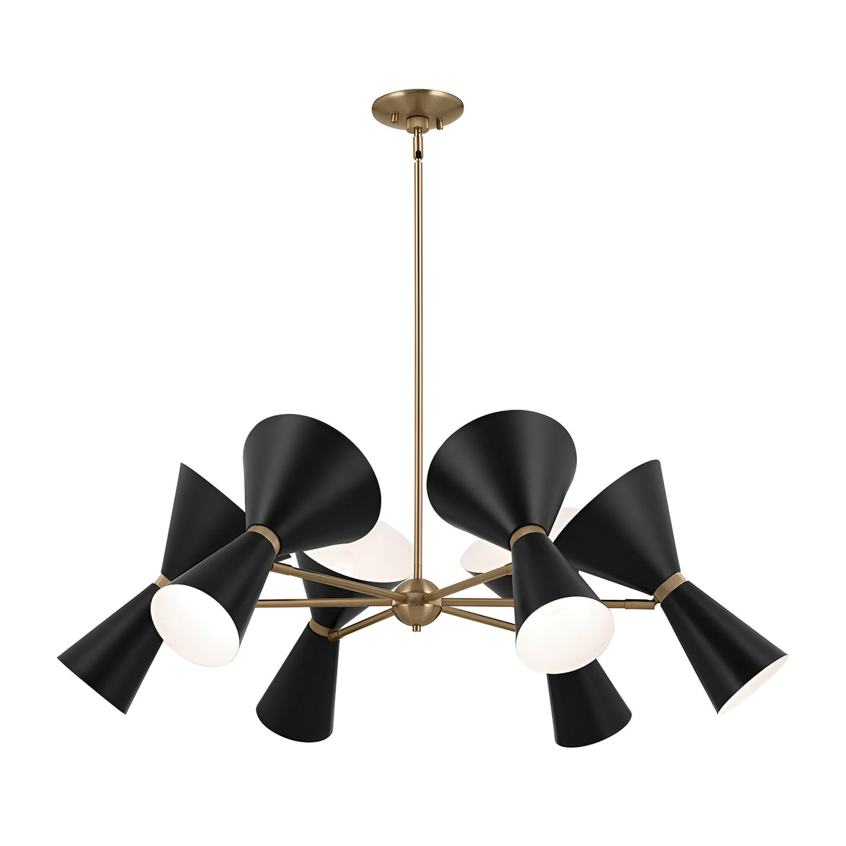Phix 12 Light Chandelier - Black/Brass