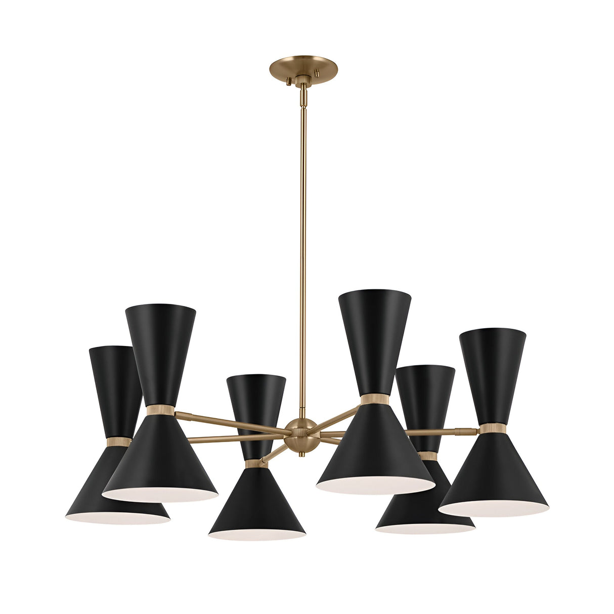 Phix 12 Light Chandelier - Black/Brass