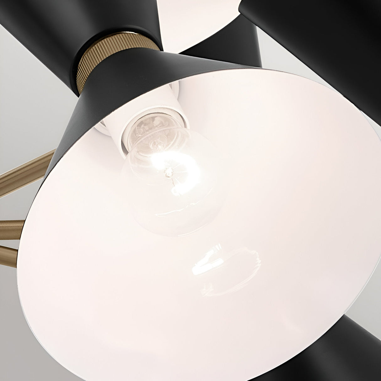 Phix 12 Light Chandelier - Black/Brass