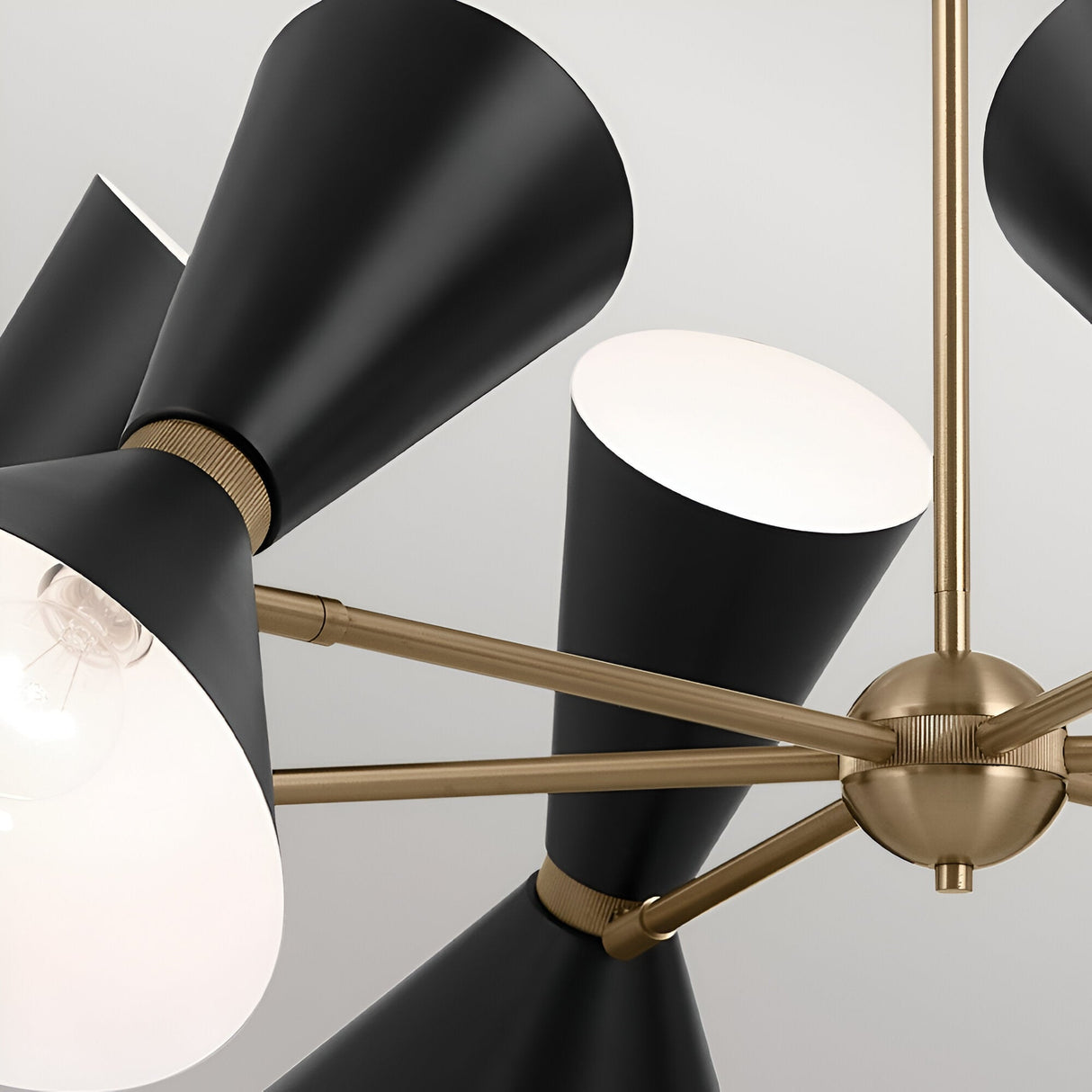 Phix 12 Light Chandelier - Black/Brass