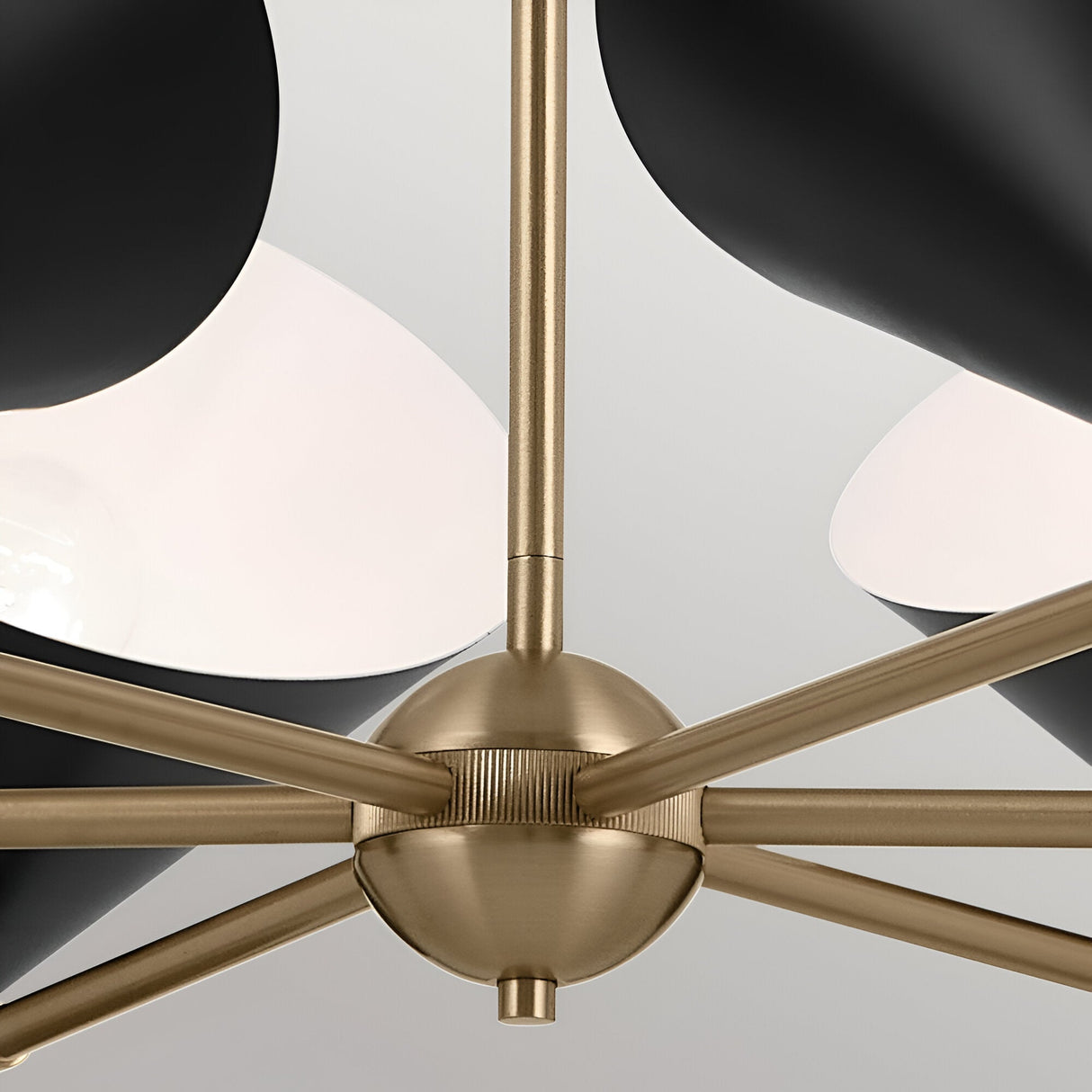 Phix 12 Light Chandelier - Black/Brass