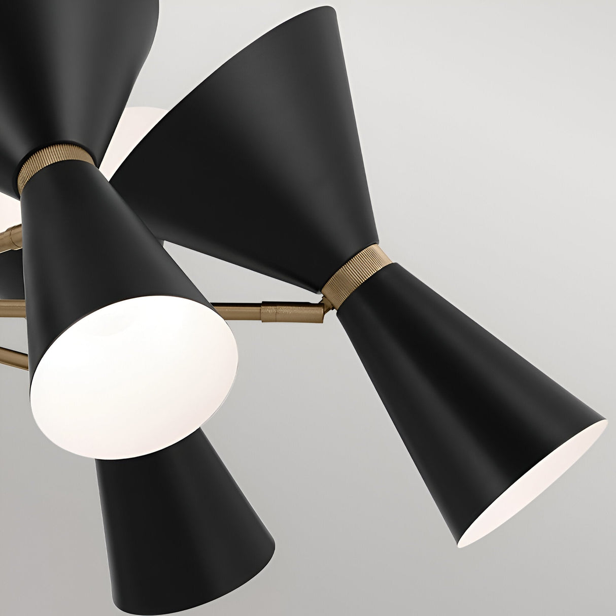 Phix 12 Light Chandelier - Black/Brass