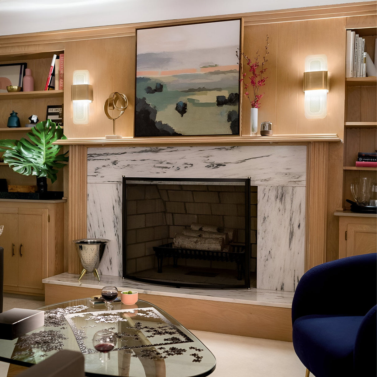 Serene LED Glass Wall Light 16W 3000K - Brass