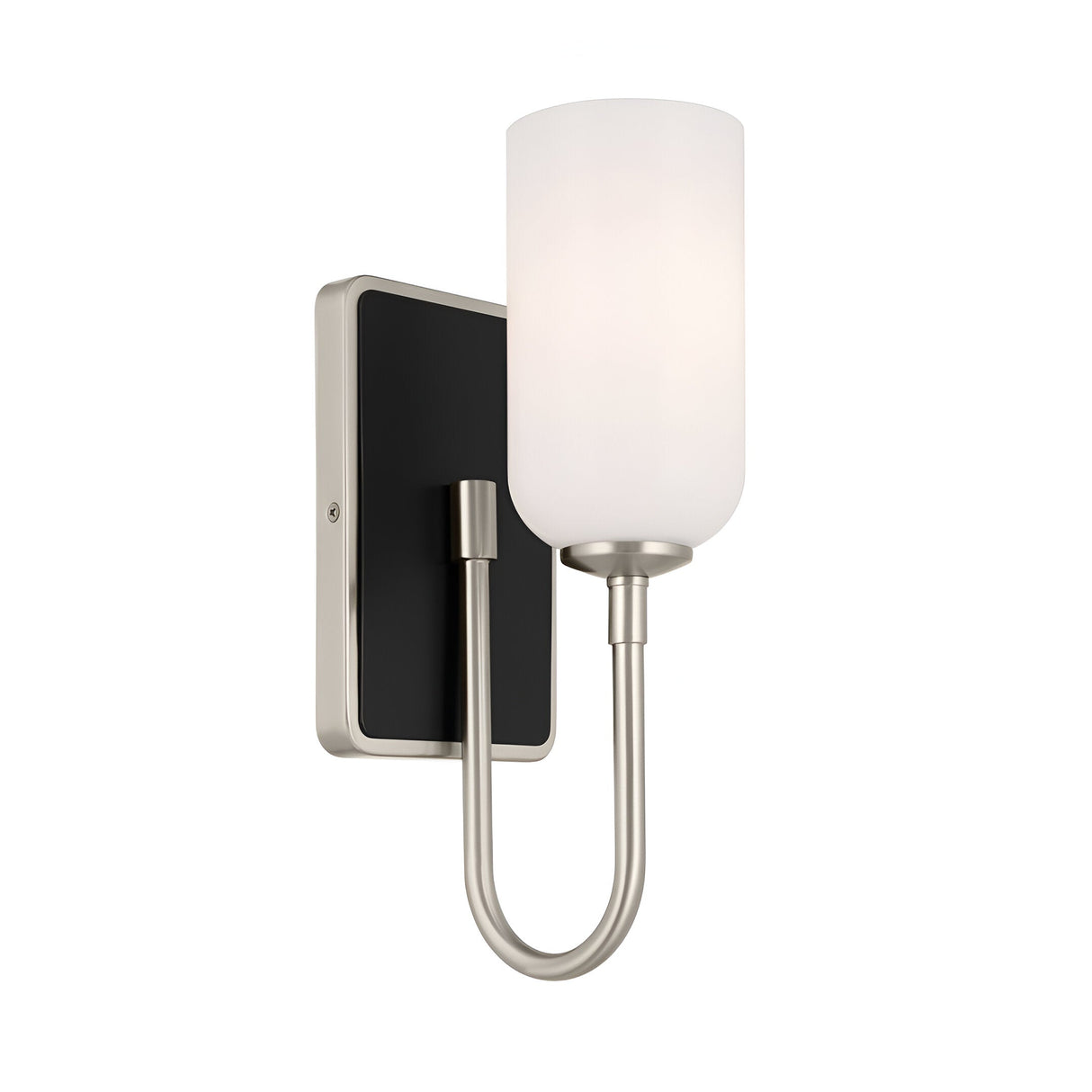 Solia 1 Light Bathroom Wall Light - Brushed Nickel With Black Accent