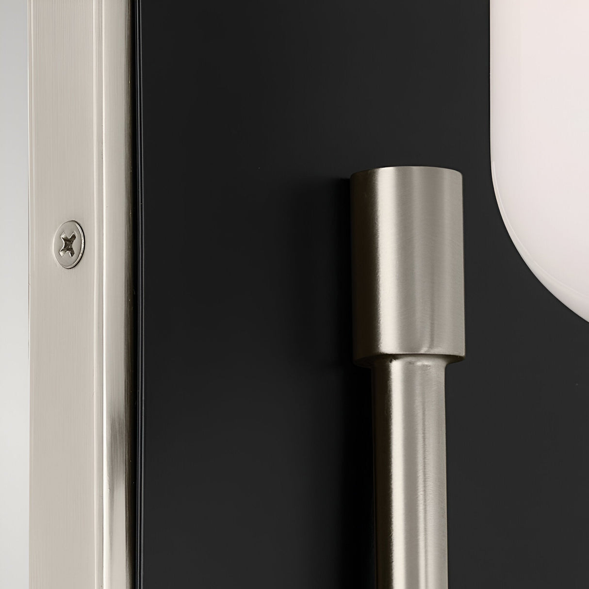 Solia 1 Light Bathroom Wall Light - Brushed Nickel With Black Accent