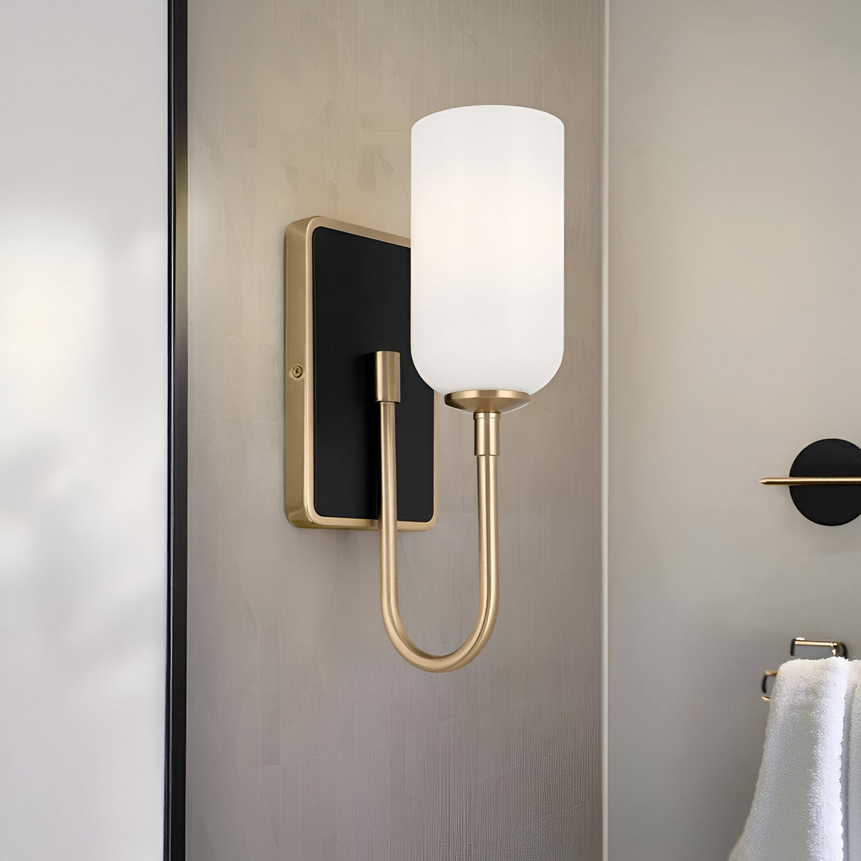 Solia LED Bathroom Wall Light - Champagne With Black Accent