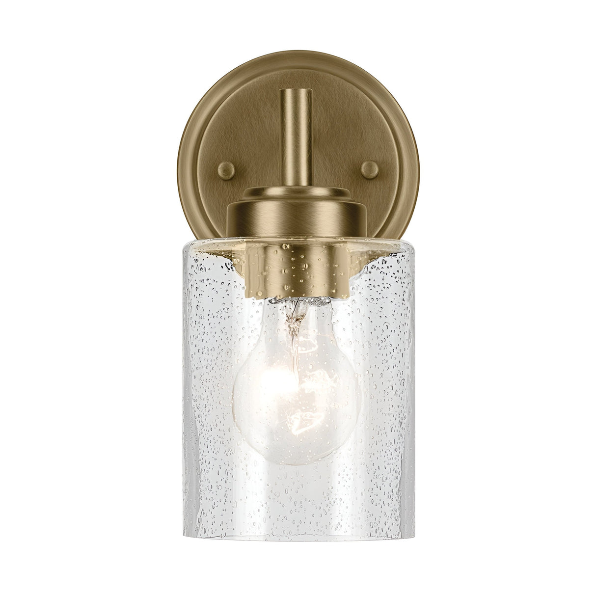 Winslow 1 Light Glass Wall Light - Brass
