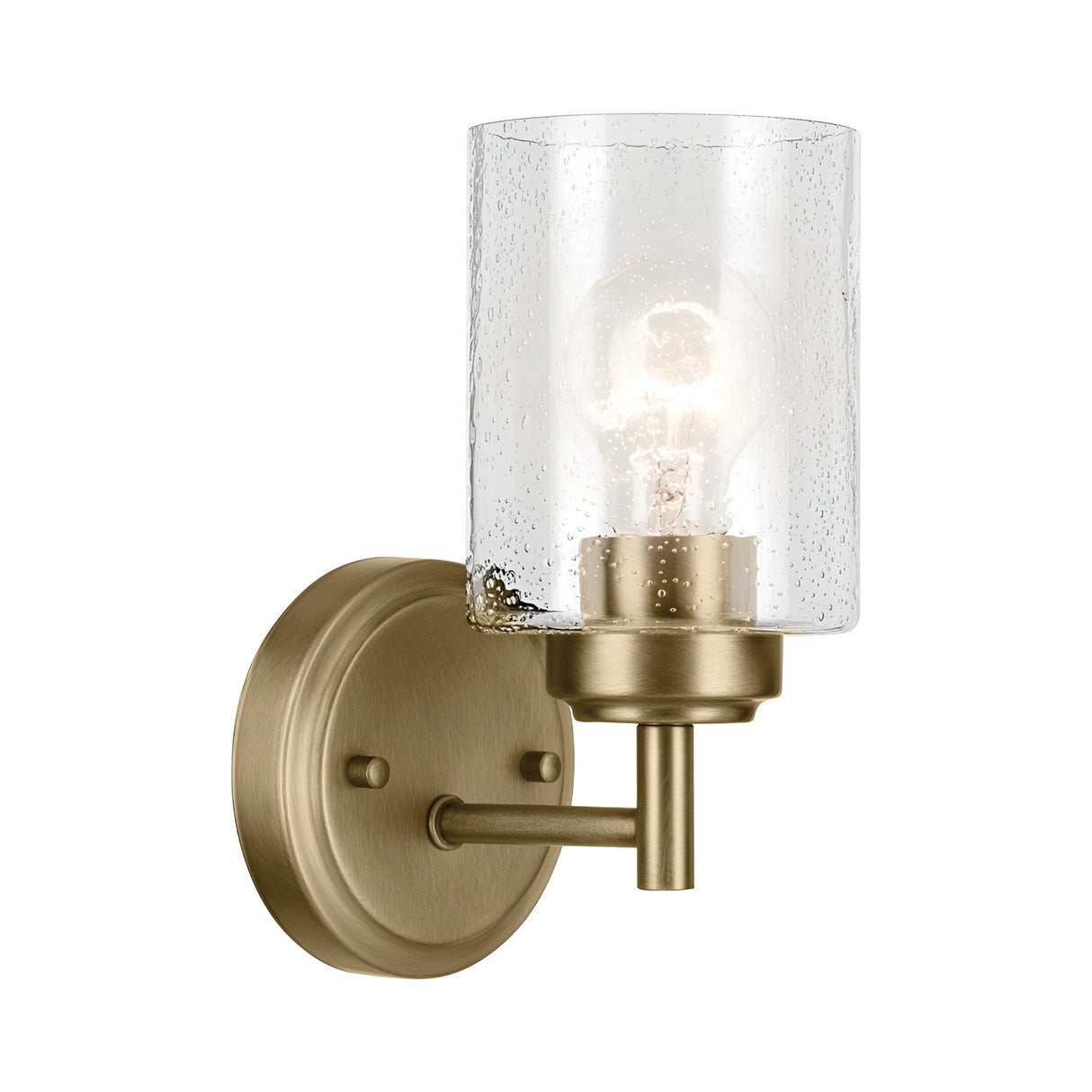 Winslow 1 Light Glass Wall Light - Brass