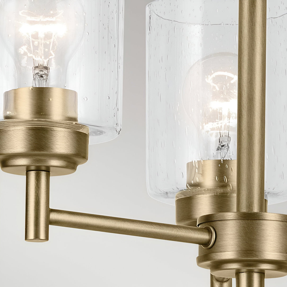 Winslow 3 Light Glass Chandelier - Brass