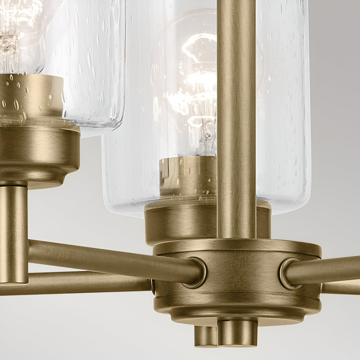 Winslow 5 Light Glass Chandelier - Brass
